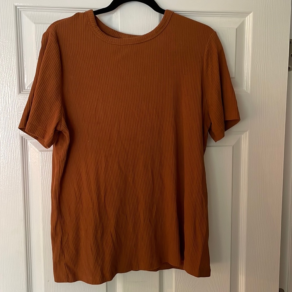 Ava & Vic Burnt Orange Short Sleeve Shirt